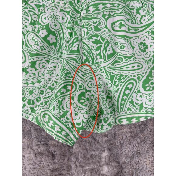 Paraphrase Size 8 100% Cotton Floral Paisley Print Flat Front Shorts Green White - Picture 3 of 12